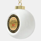 50e Jubileum - Rode gouden diamanten zwemmen Keramische Bal Ornament (Rechts)