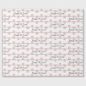 50e Jubileum rode harten op wit Cadeaupapier (Vlak)