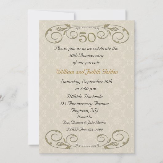 50e Jubileum  Rol Uitnodiging (Voorkant)