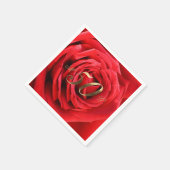 50e Jubileum Rood rozen Hart Elegant Servet (Hoek)