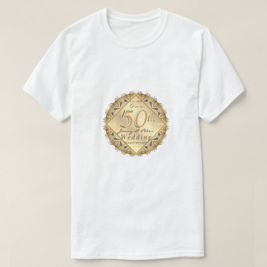 50e Jubileum Roos Gold Color T-Shirt (Design voorkant)