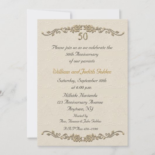 50e Jubileum Roos - Uitnodiging tot grensovergang (Voorkant)