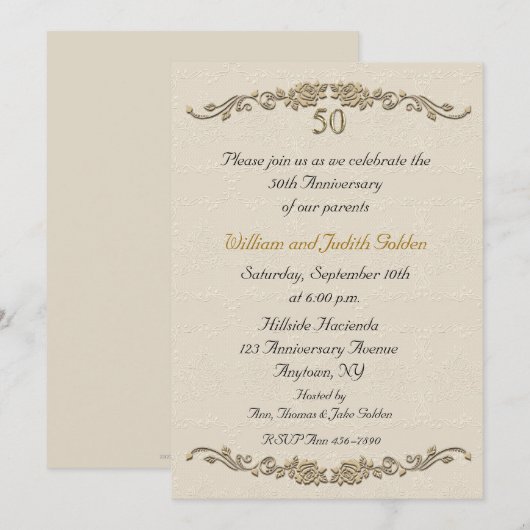 50e Jubileum Roos - Uitnodiging tot grensovergang (Voorkant / Achterkant)