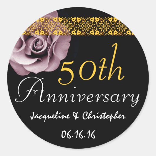 50e Jubileum ROZE ROZE Sticker (Voorkant)