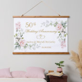 50e Jubileum Rozen Hoortstaart Hangend Wandkleed (Slaapkamer)