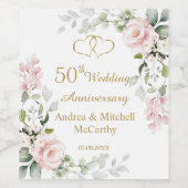 50e Jubileum Rozen Wijn Etiket (Enkel label)