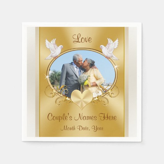 50e Jubileum servetten Bulk of Koop een set (Voorkant)