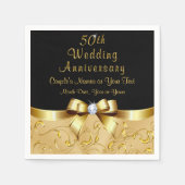 50e Jubileum servetten, gepersonaliseerd in 3 mate Servet (Voorkant)