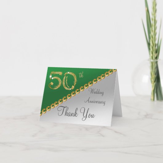 50e Jubileum Silver & Gold, Groene dank Bedankkaart (Voorkant)