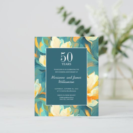 50e Jubileum Sinaasappel Blauwgroen geschilderde b (Staand voorkant)