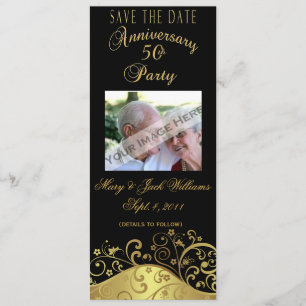 50e Jubileum Sla de datumkaart/uitnodiging op Save The Date