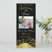 50e Jubileum Sla de datumkaart/uitnodiging op Save The Date (Staand voorkant)