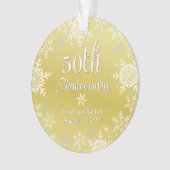 50e Jubileum Snowflakes Custom Gold Wedding Ornament (voorkant)
