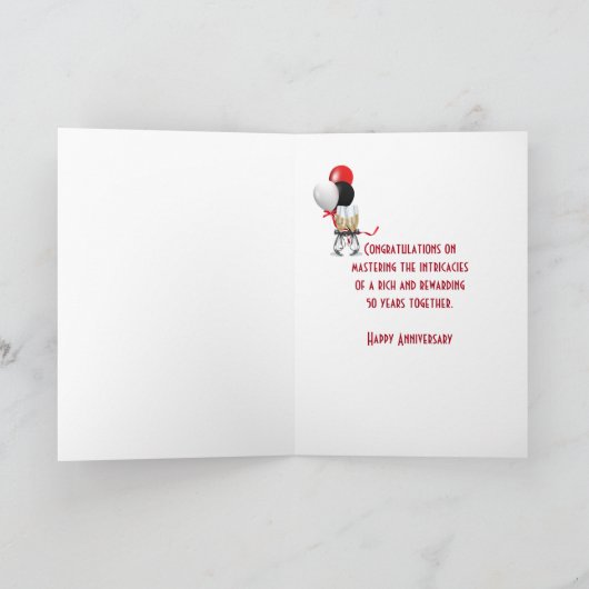 50e Jubileum Spotlight Gefeliciteerd Kaart (Binnen)