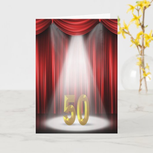 50e Jubileum Spotlight Gefeliciteerd Kaart (Gele Bloem)
