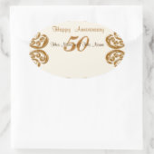 50e Jubileum Stickers, Hand schrijf gastnamen Ovale Sticker (Tas)