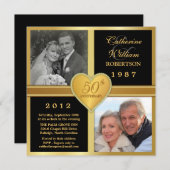 50e Jubileum Stijlvolle foto-uitnodigingen Kaart (Voorkant / Achterkant)