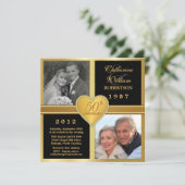 50e Jubileum Stijlvolle foto-uitnodigingen Kaart (Staand voorkant)