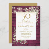 50e Jubileum String Lights Rood Hout Groen Kaart (Voorkant / Achterkant)