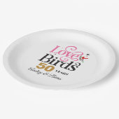 50e Jubileum Tortelduifjes Gepersonaliseerd Papieren Bordje (Gekanteld)