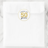 50e Jubileum tot 50 jaar Gold Ronde Sticker (Tas)