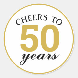 50e Jubileum tot 50 jaar Gold Ronde Sticker
