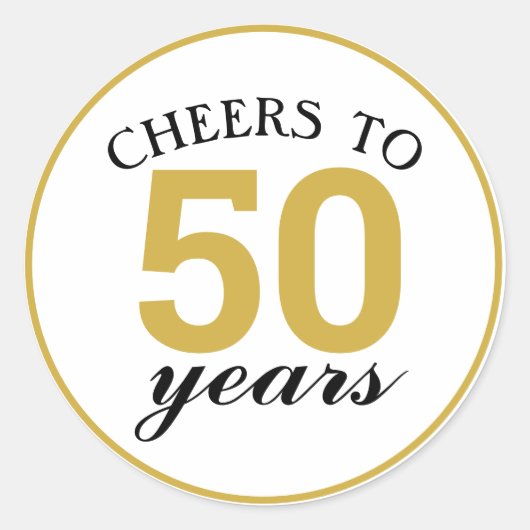 50e Jubileum tot 50 jaar Gold Ronde Sticker (Voorkant)