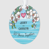 50e Jubileum tropische strand orchideeën Ornament (voorkant)