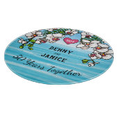 50e Jubileum tropische strand orchideeën Snijplank (Hoek)