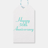 50e Jubileum Turquoise Tekst Cadeau Labels Sjabloo Cadeaulabel (Voorkant)