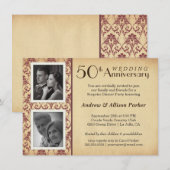  50e Jubileum Twee Foto's Uitnodiging (Voorkant / Achterkant)