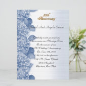 50e Jubileum uitnodiging Blue Hydrangea (Staand voorkant)