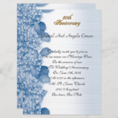 50e Jubileum uitnodiging Blue Hydrangea (Voorkant / Achterkant)