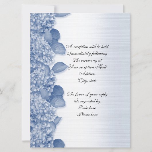 50e Jubileum uitnodiging Blue Hydrangea (Achterkant)