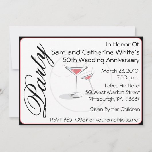 50e Jubileum Uitnodiging Cocktails (Voorkant)