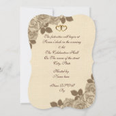 50e Jubileum uitnodiging geïllustreerd sepia roos (Achterkant)