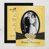 50e jubileum Uitnodiging Gekoppelde harten II (Voorkant / Achterkant)