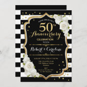50e Jubileum Uitnodiging - Gold Black (Voorkant / Achterkant)