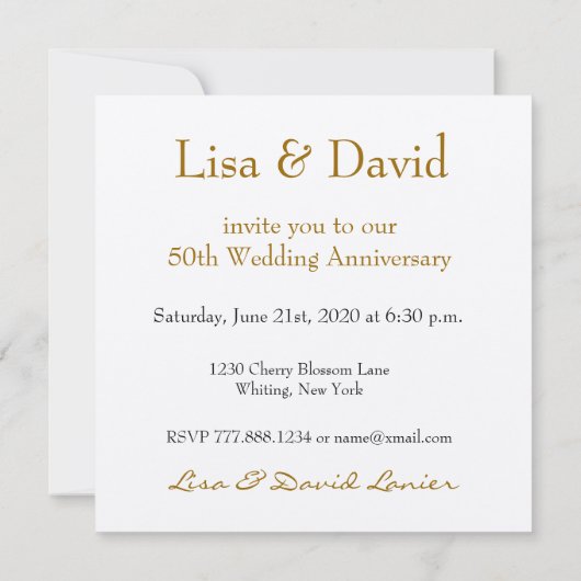 50e Jubileum Uitnodiging - GOLD Roos (Achterkant)