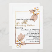 50e Jubileum Uitnodiging, Greenery Wedding Anni Feestdagenkaart (Voorkant / Achterkant)