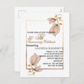 50e Jubileum Uitnodiging, Greenery Wedding Anni Feestdagenkaart (Voorkant / Achterkant)