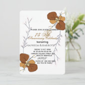 50e Jubileum Uitnodiging, Greenery Wedding Anni Kaart (Staand voorkant)