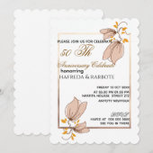 50e Jubileum Uitnodiging, Greenery Wedding Anni Kaart (Voorkant / Achterkant)