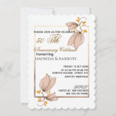 50e Jubileum Uitnodiging, Greenery Wedding Anni Kaart (Voorkant)