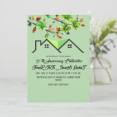 50e Jubileum Uitnodiging, Greenery Wedding Anni Kaart (Staand voorkant)