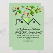 50e Jubileum Uitnodiging, Greenery Wedding Anni Kaart (Voorkant / Achterkant)