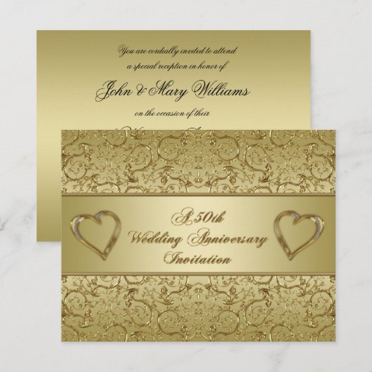 50e Jubileum Uitnodiging Kaart (Voorkant / Achterkant)