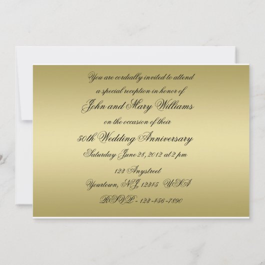 50e Jubileum Uitnodiging Kaart (Achterkant)