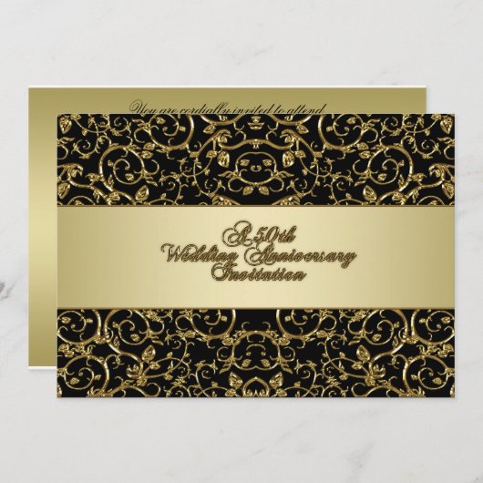 50e Jubileum Uitnodiging Kaart (Voorkant / Achterkant)