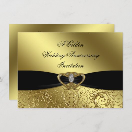 50e Jubileum Uitnodiging Kaart (Voorkant / Achterkant)